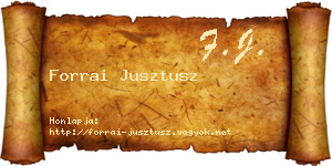 Forrai Jusztusz névjegykártya